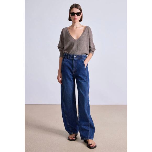 APIECE APART Meridian Jean Womens 29 Tulum Blue High Rise Barrel Balloon Baggie